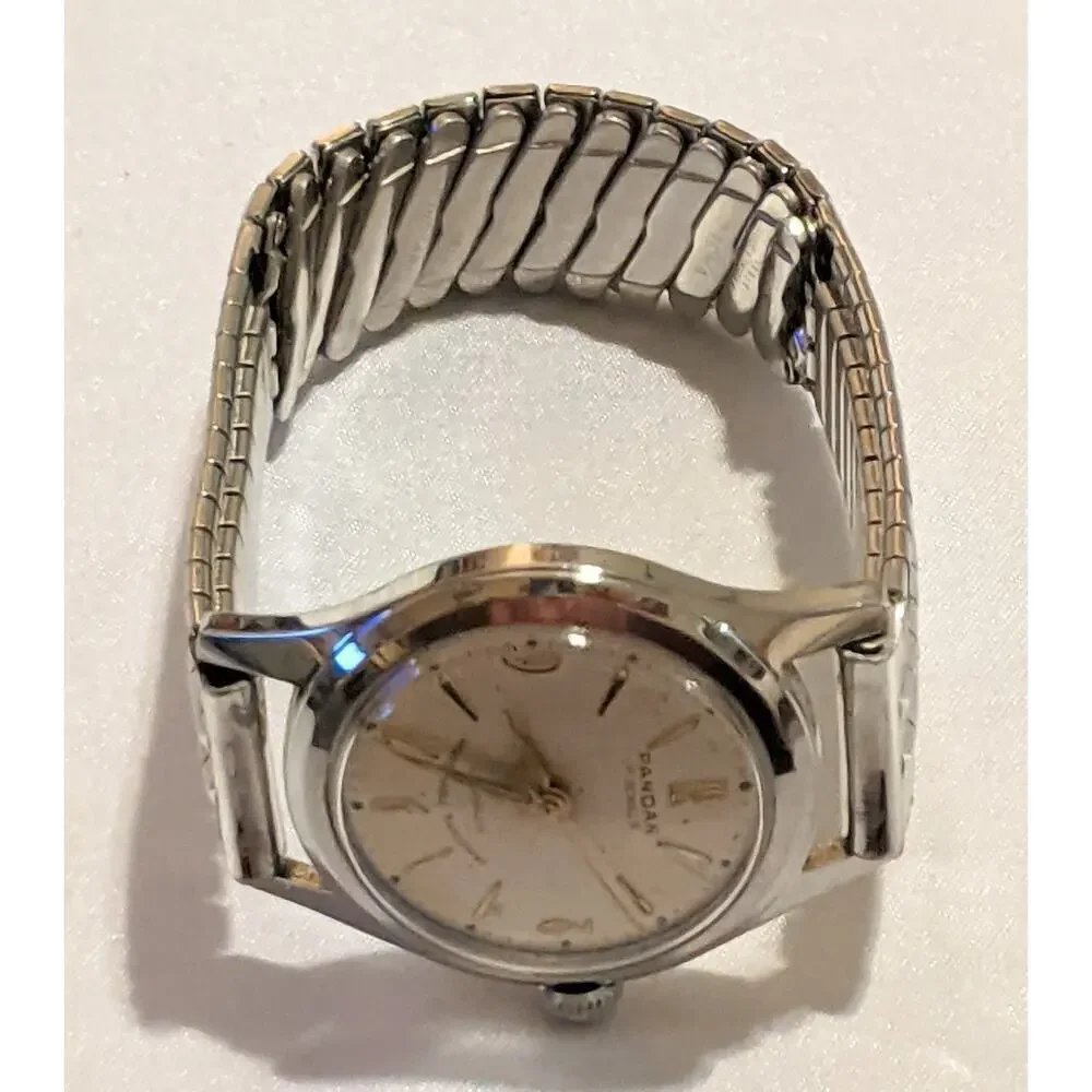 Vintage Pandan Mens Incabloc Mechanical Watch Swiss 17 Jewels Stainless Running